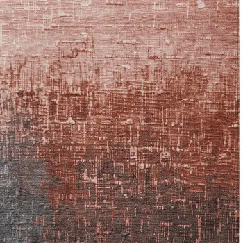 9' X 12' Blush And Dark Gray Ombre Washable Indoor Outdoor Area Rug