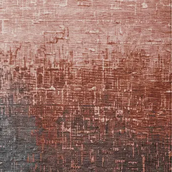 10' X 14' Blush And Dark Gray Ombre Washable Indoor Outdoor Area Rug