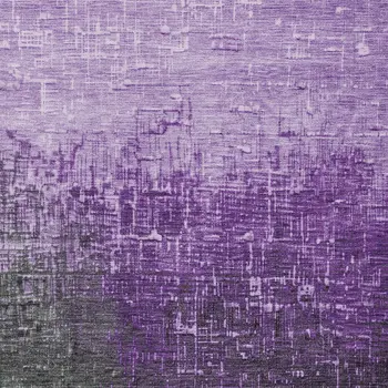 10' X 14' Purple And Dark Gray Ombre Washable Indoor Outdoor Area Rug