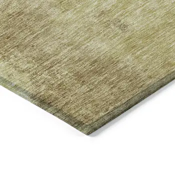 9' X 12' Brown And Light Yellow Abstract Washable Indoor Outdoor Area Rug