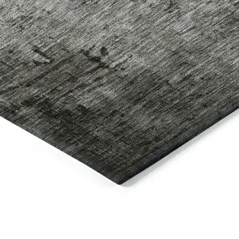 8' X 10' Taupe Gray And Black Abstract Washable Indoor Outdoor Area Rug