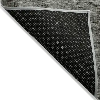 10' X 14' Taupe Gray And Black Abstract Washable Indoor Outdoor Area Rug