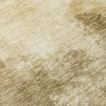 8' Fern Green And Beige Round Abstract Washable Indoor Outdoor Area Rug