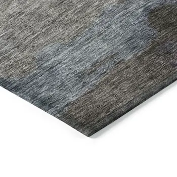 10' X 14' Gray Black And Brown Abstract Washable Indoor Outdoor Area Rug