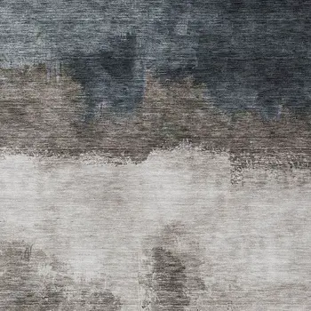 10' X 14' Gray Black And Brown Abstract Washable Indoor Outdoor Area Rug