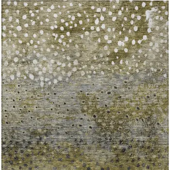 3' X 5' Brown Gray And Ivory Abstract Washable Indoor Outdoor Area Rug