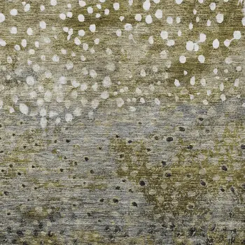9' X 12' Brown Gray And Ivory Abstract Washable Indoor Outdoor Area Rug
