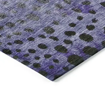 3' X 5' Purple Green And Black Abstract Washable Indoor Outdoor Area Rug