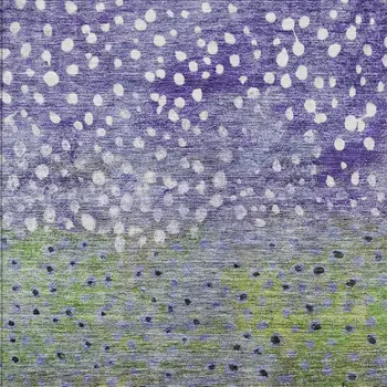 3' X 5' Purple Green And Black Abstract Washable Indoor Outdoor Area Rug