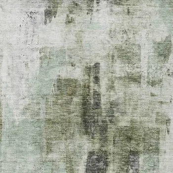 9' X 12' Mint Green Ivory And Gray Abstract Washable Indoor Outdoor Area Rug