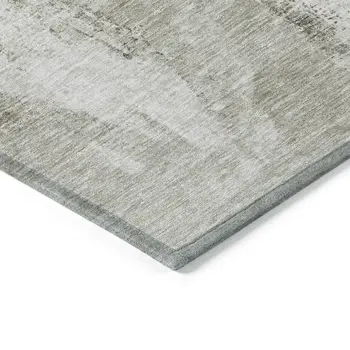 8' X 10' Taupe Ivory And Gray Abstract Washable Indoor Outdoor Area Rug