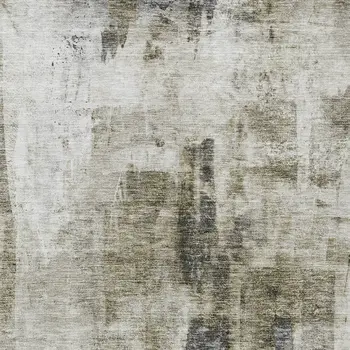 8' X 10' Taupe Ivory And Gray Abstract Washable Indoor Outdoor Area Rug