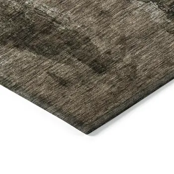 9' X 12' Brown Black And Beige Abstract Washable Indoor Outdoor Area Rug