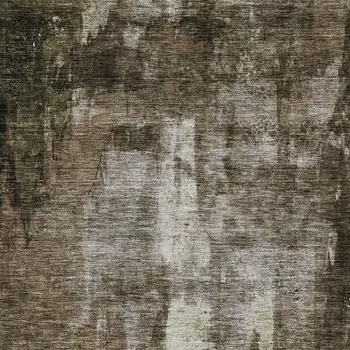 9' X 12' Brown Black And Beige Abstract Washable Indoor Outdoor Area Rug