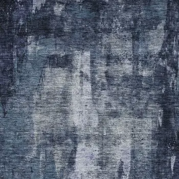 5' X 8' Navy Blue Black And Gray Abstract Washable Indoor Outdoor Area Rug