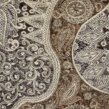 3' X 5' Brown Beige And Tan Floral Medallion Washable Indoor Outdoor Area Rug