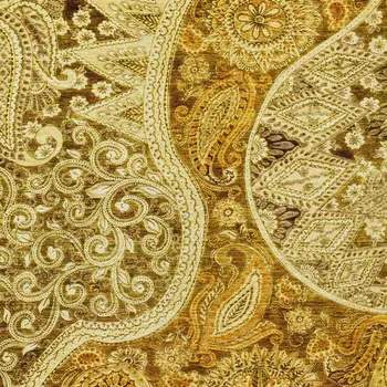 9' X 12' Terra Cotta Brown And Gold Floral Medallion Washable Indoor Outdoor Area Rug