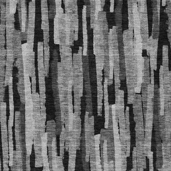 10' X 14' Gray And Black Striped Washable Indoor Outdoor Area Rug