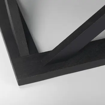 48" Black Solid Wood Geo Frame Coffee Table