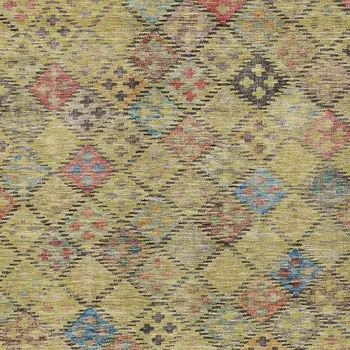 8' X 10' Gold Pink And Blue Geometric Washable Indoor Outdoor Area Rug