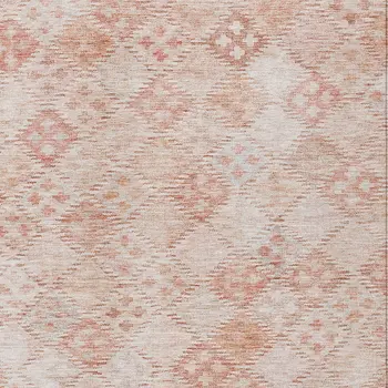 9' X 12' Pink And Blush Geometric Washable Indoor Outdoor Area Rug