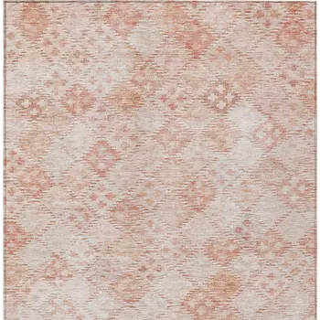 10' X 14' Pink And Blush Geometric Washable Indoor Outdoor Area Rug