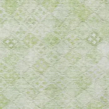 5' X 8' Sage And Ivory Geometric Washable Indoor Outdoor Area Rug