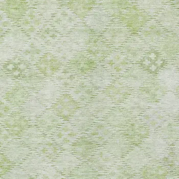 8' X 10' Sage And Ivory Geometric Washable Indoor Outdoor Area Rug