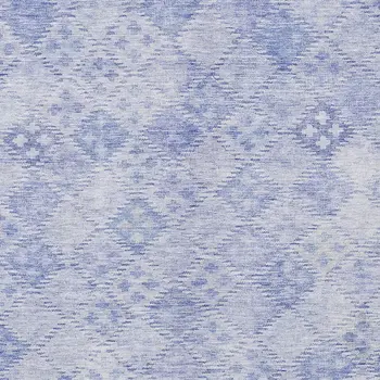 3' X 5' Sky Blue And Ivory Geometric Washable Indoor Outdoor Area Rug
