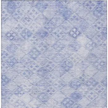 8' X 10' Sky Blue And Ivory Geometric Washable Indoor Outdoor Area Rug