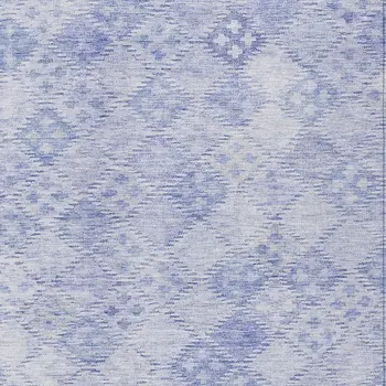 8' X 10' Sky Blue And Ivory Geometric Washable Indoor Outdoor Area Rug
