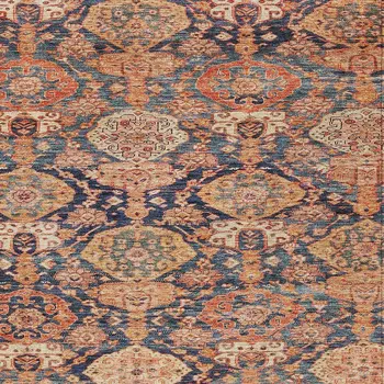 5' X 8' Terra Cotta And Charcoal Damask Washable Indoor Outdoor Area Rug