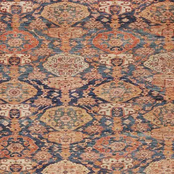 9' X 12' Terra Cotta And Charcoal Damask Washable Indoor Outdoor Area Rug