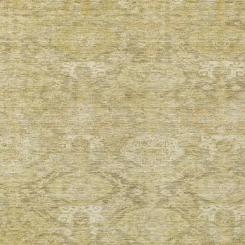 8' X 10' Wheat And Beige Damask Washable Indoor Outdoor Area Rug