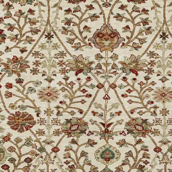 5' X 8' Ivory Brown And Red Floral Washable Indoor Outdoor Area Rug