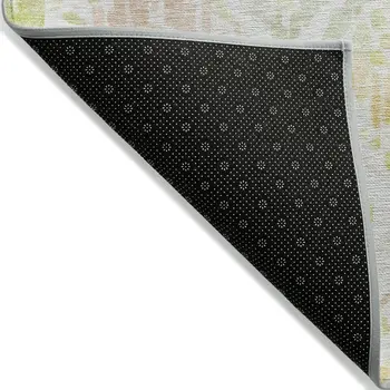 5' X 8' Pink Green And Beige Geometric Washable Indoor Outdoor Area Rug