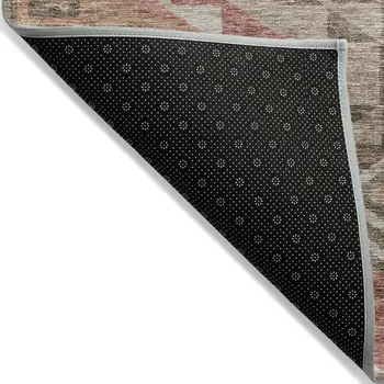 9' X 12' Brown And Terra Cotta Southwestern Washable Indoor Outdoor Area Rug