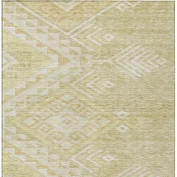 3' X 5' Tan And Light Brown Southwestern Washable Indoor Outdoor Area Rug