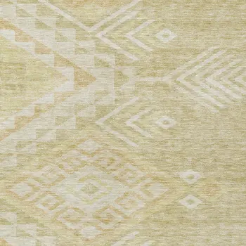 3' X 5' Tan And Light Brown Southwestern Washable Indoor Outdoor Area Rug