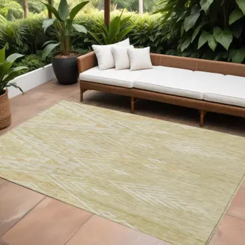 8' X 10' Tan And Light Brown Southwestern Washable Indoor Outdoor Area Rug