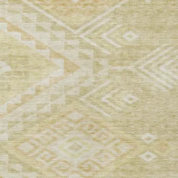 9' X 12' Tan And Light Brown Southwestern Washable Indoor Outdoor Area Rug