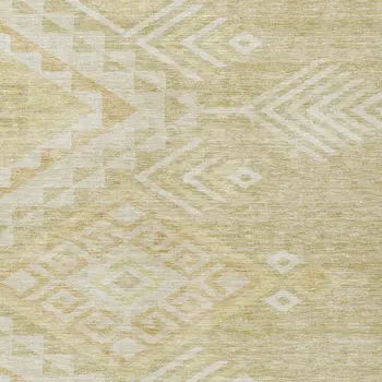 10' X 14' Tan And Light Brown Southwestern Washable Indoor Outdoor Area Rug