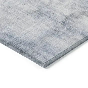 3' X 5' Blue Gray And Ivory Abstract Washable Indoor Outdoor Area Rug