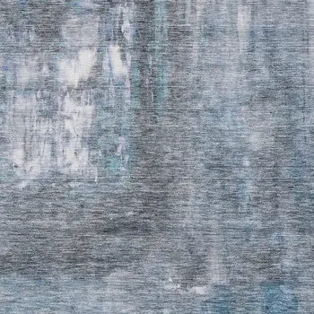 10' X 14' Blue Gray And Ivory Abstract Washable Indoor Outdoor Area Rug