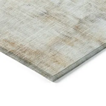 8' Copper Ivory And Brown Round Abstract Washable Indoor Outdoor Area Rug