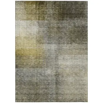 3' X 5' Taupe Gray And Black Abstract Washable Indoor Outdoor Area Rug