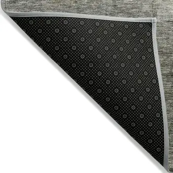 3' X 5' Taupe Gray And Black Abstract Washable Indoor Outdoor Area Rug