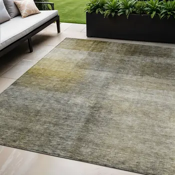 5' X 8' Taupe Gray And Black Abstract Washable Indoor Outdoor Area Rug