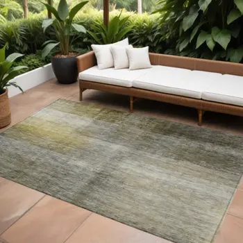 8' X 10' Taupe Gray And Black Abstract Washable Indoor Outdoor Area Rug