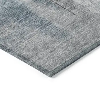 8' X 10' Blue Gray And Black Abstract Washable Indoor Outdoor Area Rug